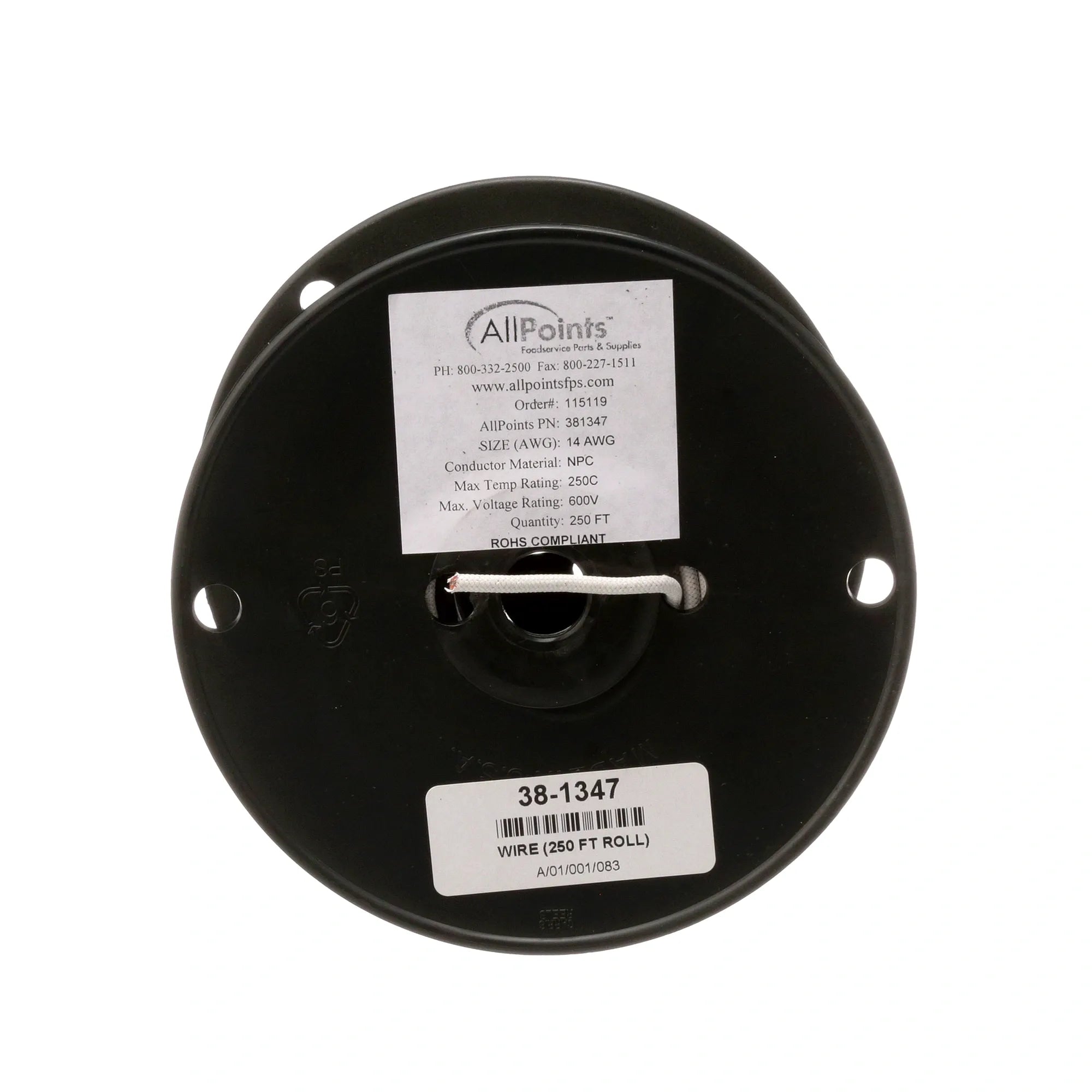 381347 B2BFSI - High-Temperature White Wire 250ft Roll alternate view 2