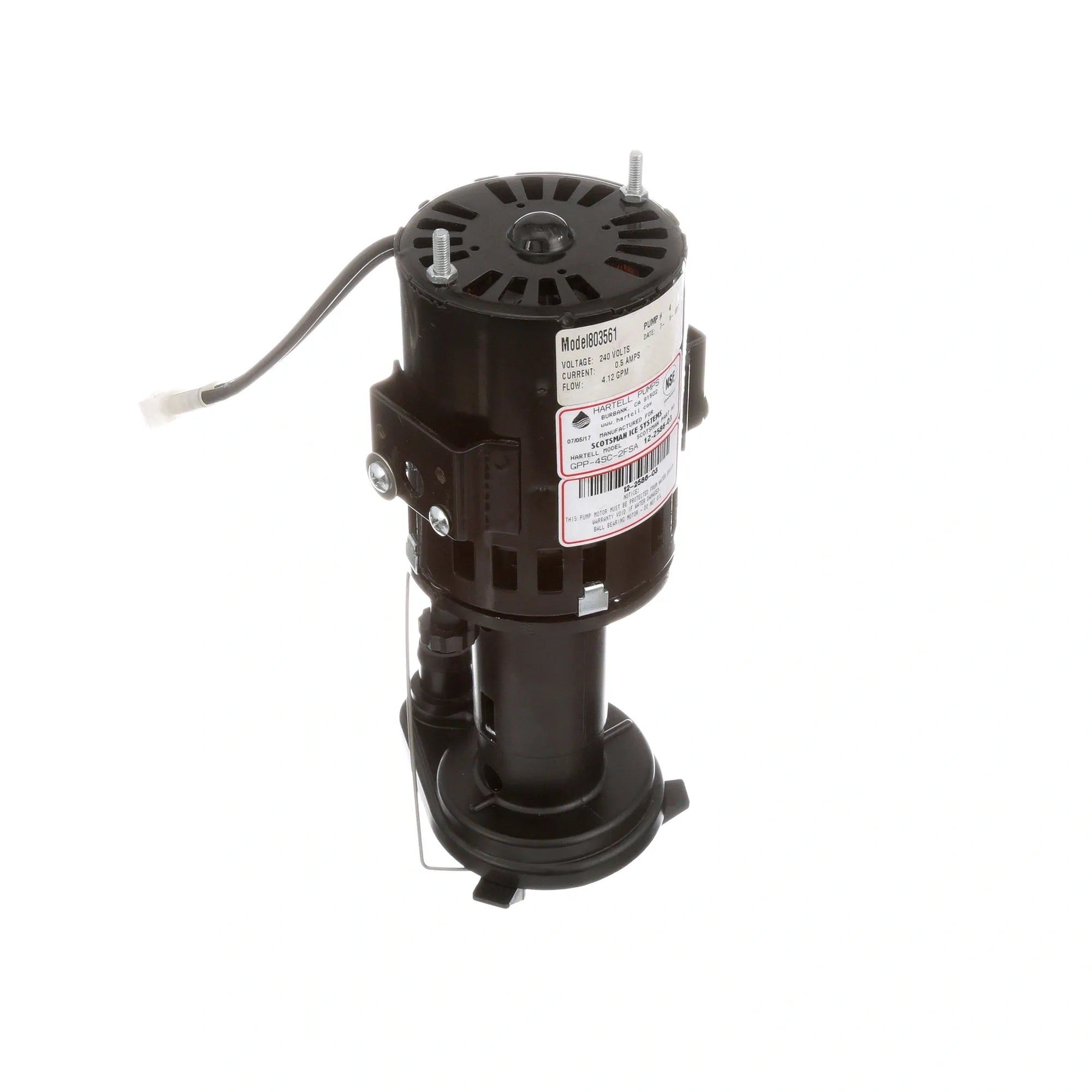 12-2586-03 Scotsman - Water Pump Motor Assembly 240V alternate view 4