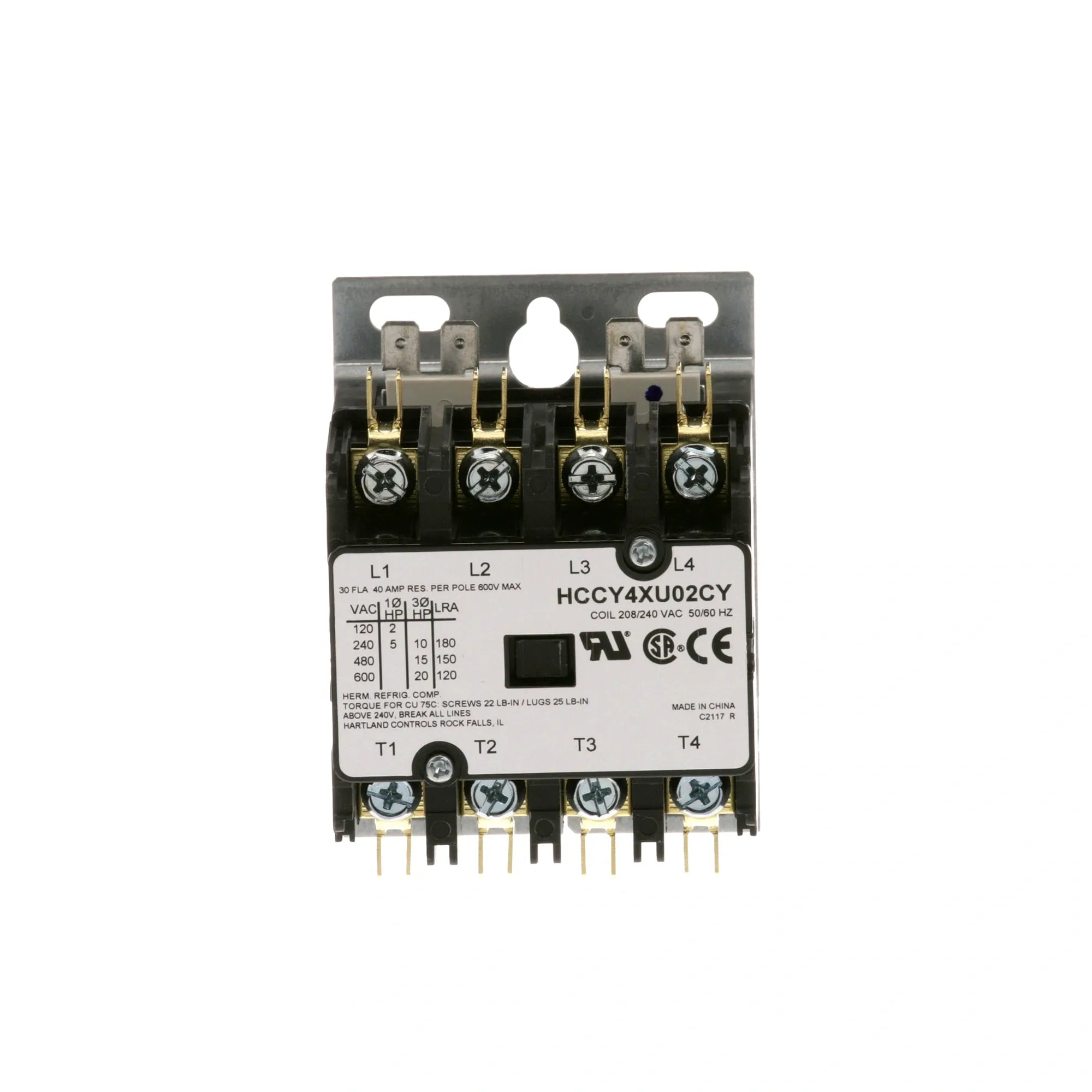 Z013368 Groen - 30/40A 4-Pole Contactor for Fryers alternate view 1