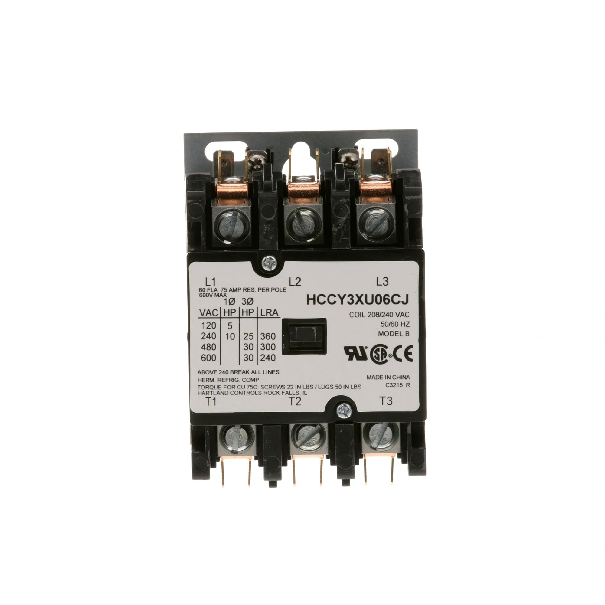 840444 Vulcan Hart - 3 Pole Contactor 60/75A 208/240V alternate view 1