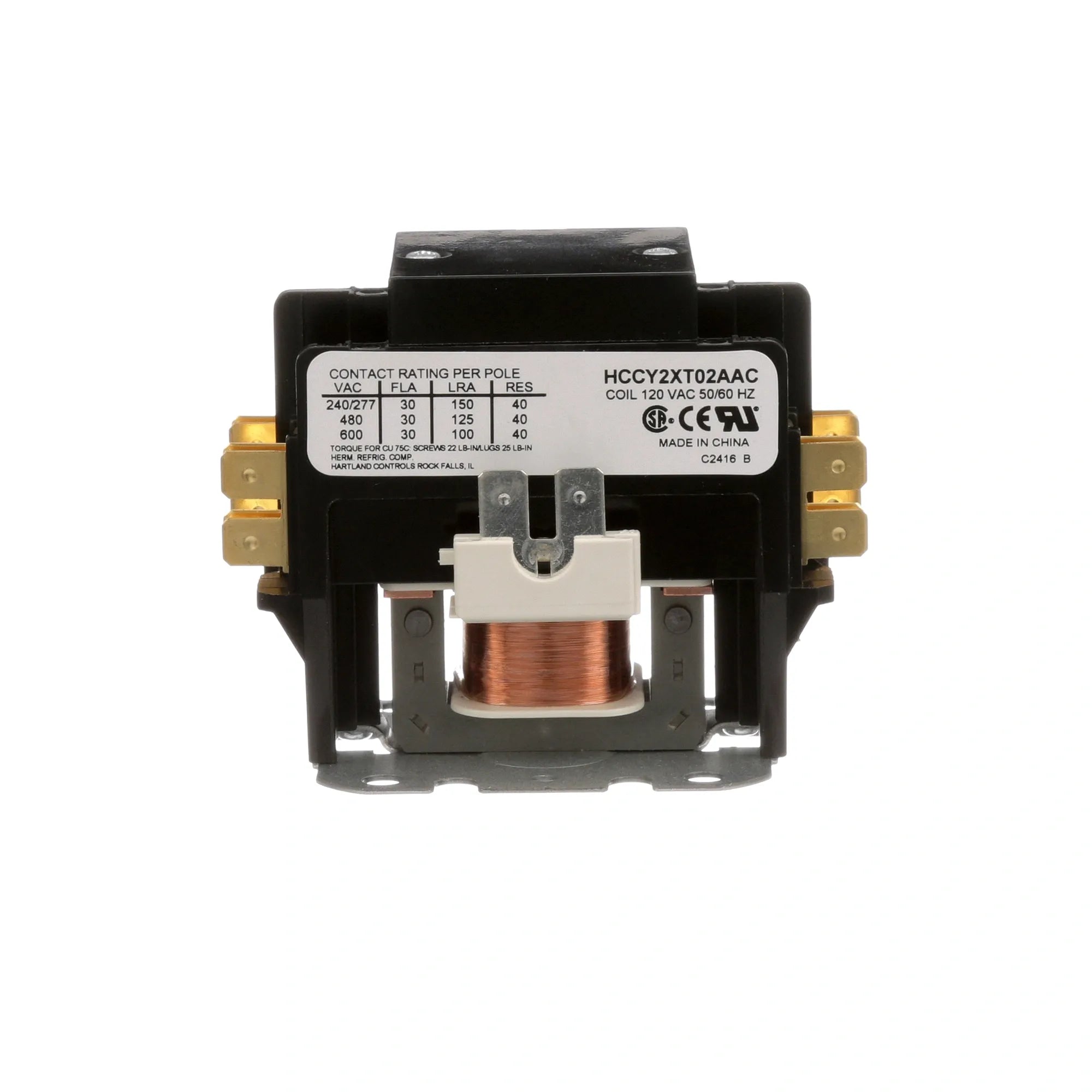 XNC6X115/346078-2 GE - 2-Pole 30/40A Contactor for HVAC alternate view 1