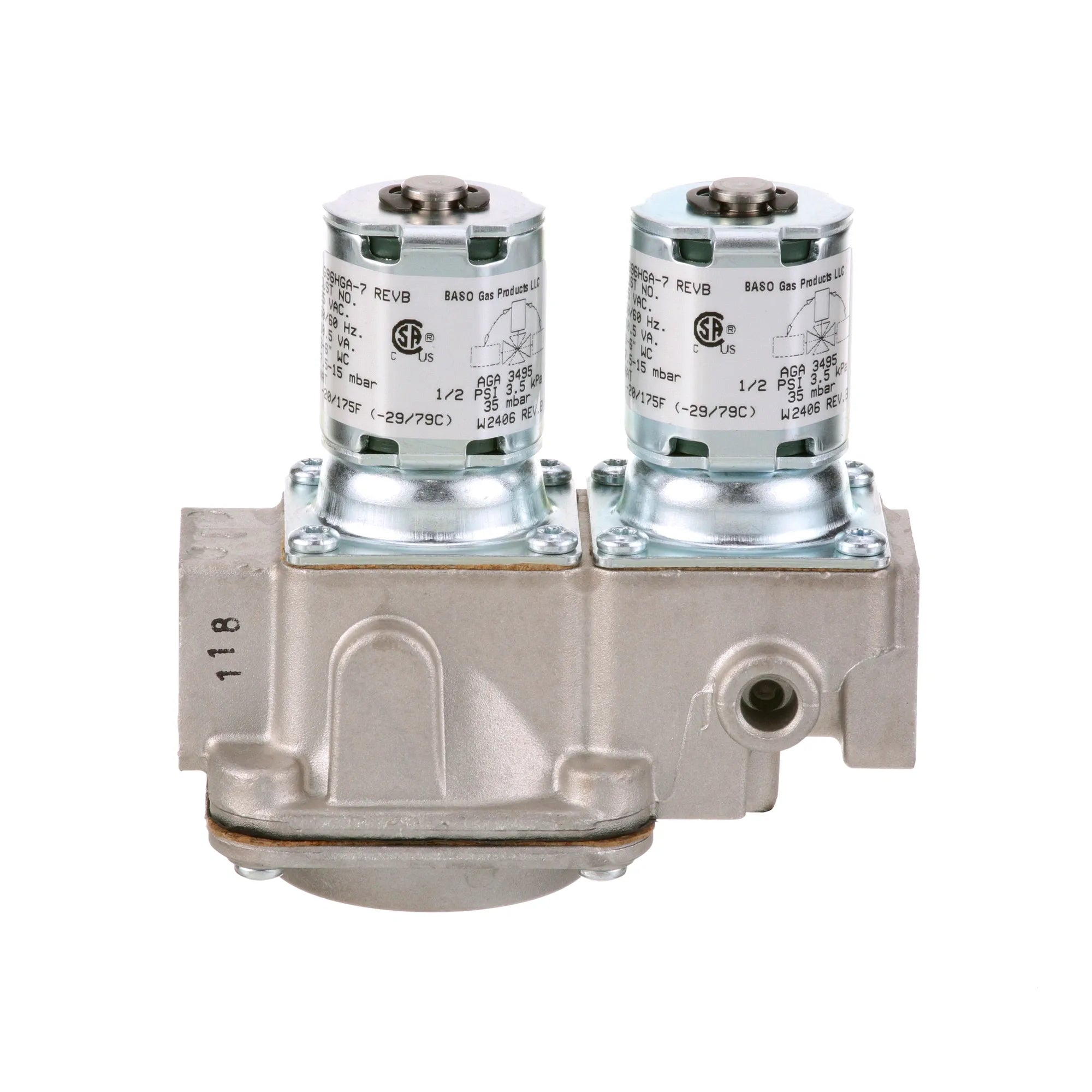 123815 Groen - Dual Solenoid Gas Valve for Equipment alternate view 1