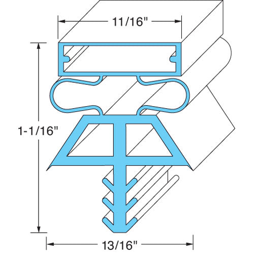 22517-1075 Kolpak - Replacement Door Gasket for Left Hinged