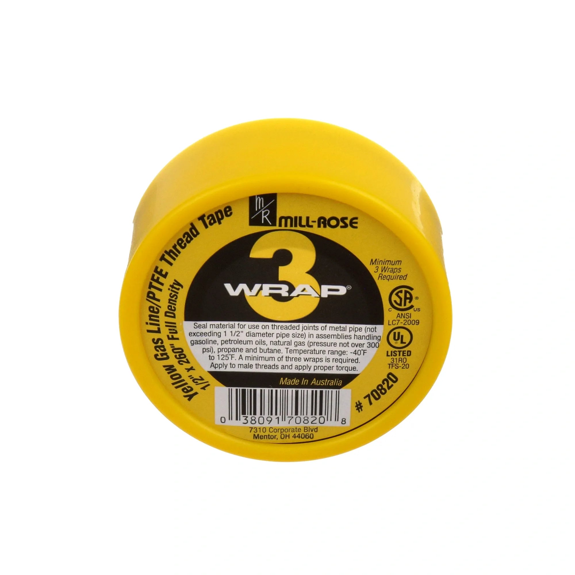 851131 B2BFSI - Yellow PTFE Tape for Gas & Plumbing alternate view 1